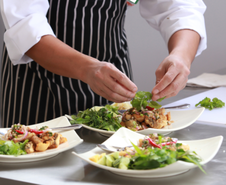 Chef Garnishing a Dish